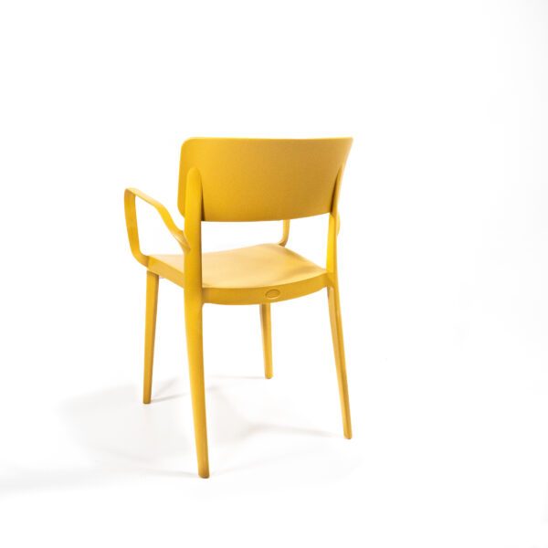 Wing chaise en plastique empilable avec accoudoirs, Jaune moutarde, 50922 