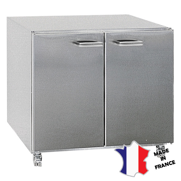 Meuble pour réchauds gaz 3 feux- Inox - sur roulettes - 2 portes - 900(l)x490x732mm