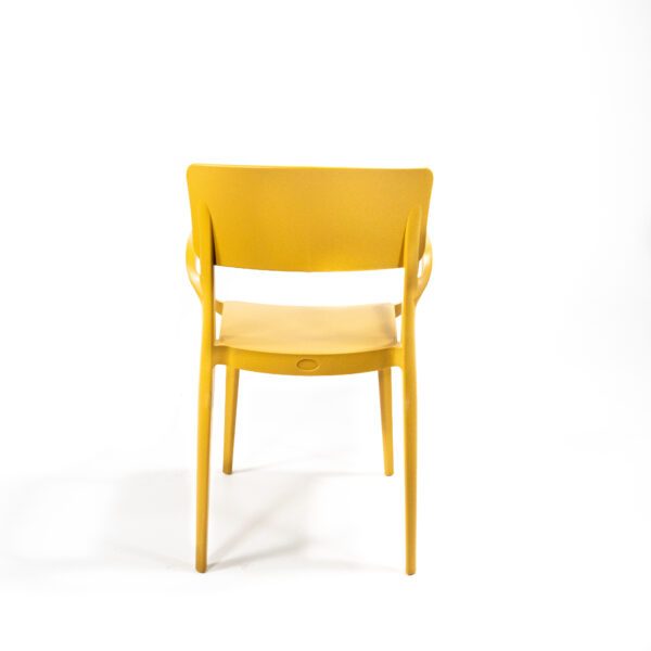 Wing chaise en plastique empilable avec accoudoirs, Jaune moutarde, 50922 