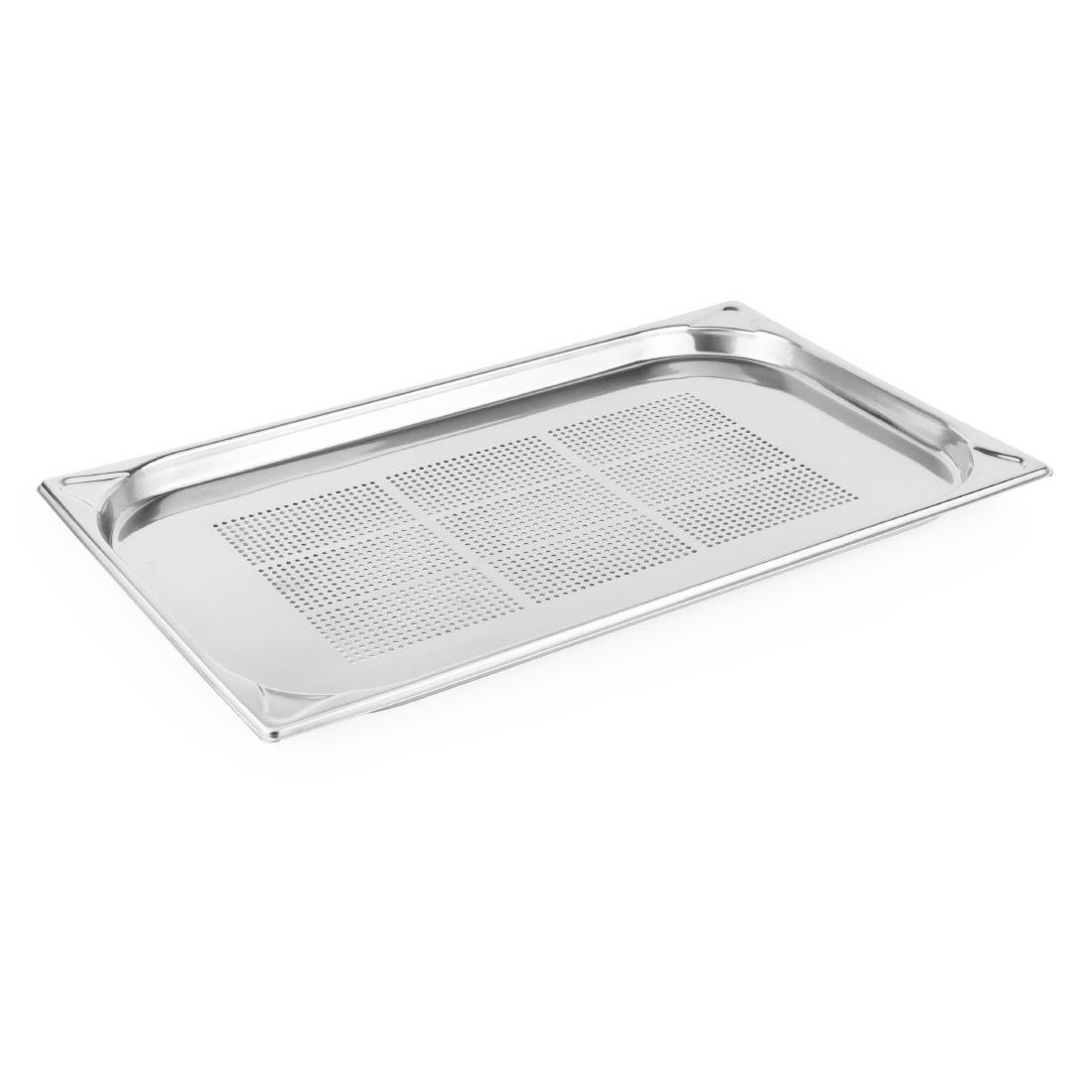 Vogue Edelstahl Schwerlast perforiertes 1/1 Gastronorm Blech 20mm