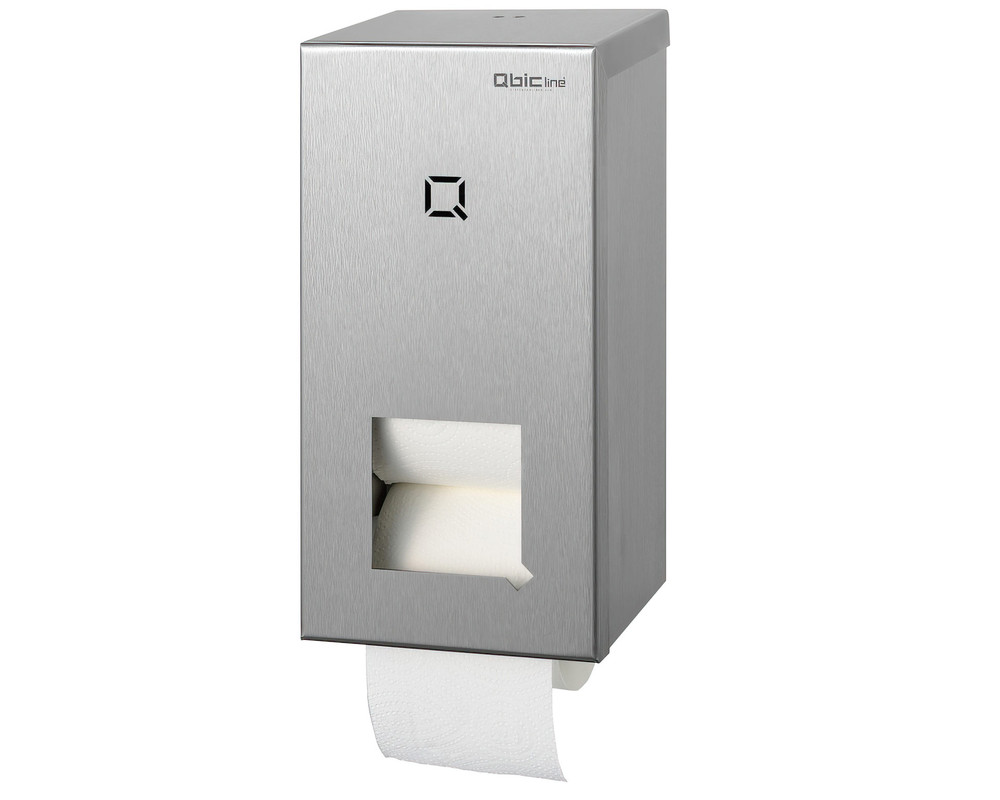Toiletrolhouder Qbic-line RVS - Geschikt voor doprollen