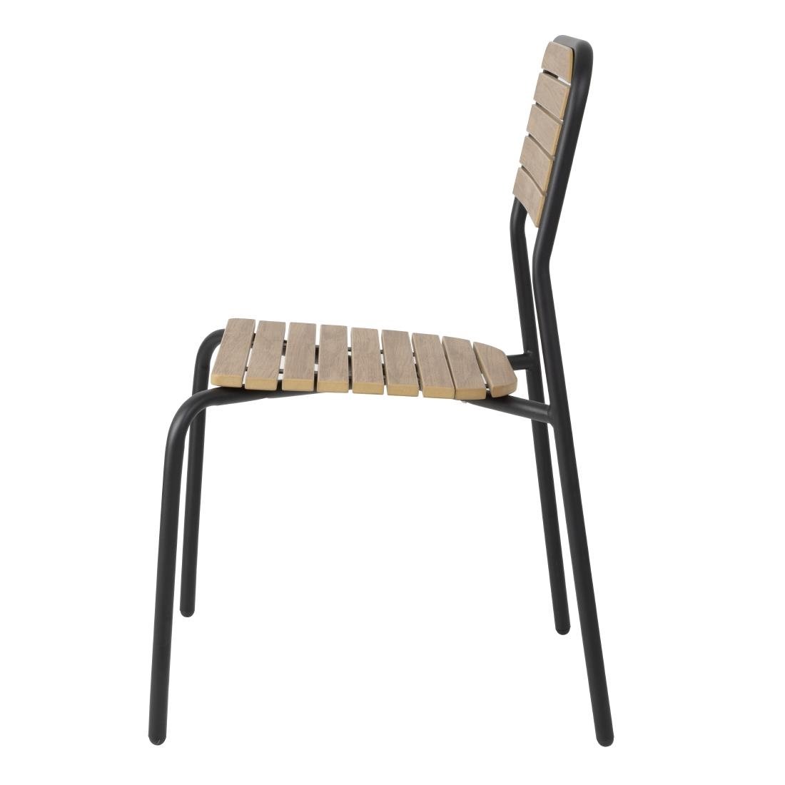 Bolero Santorini Outdoor-Stühle in Holzoptik (4er-Pack)