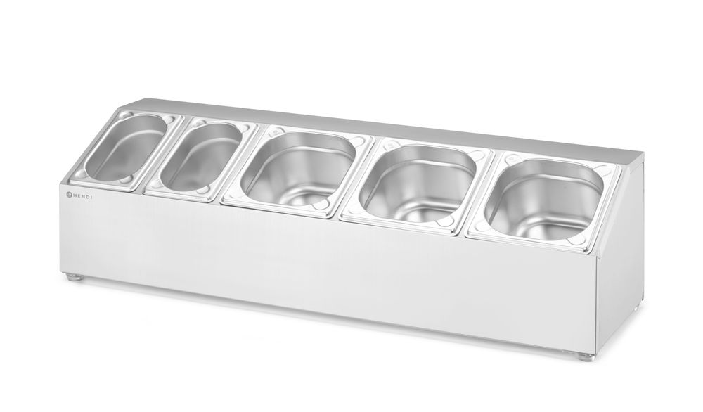 Halterung für Gastronorm-Behälter - 5 Fächer - 745x245x(H)215mm