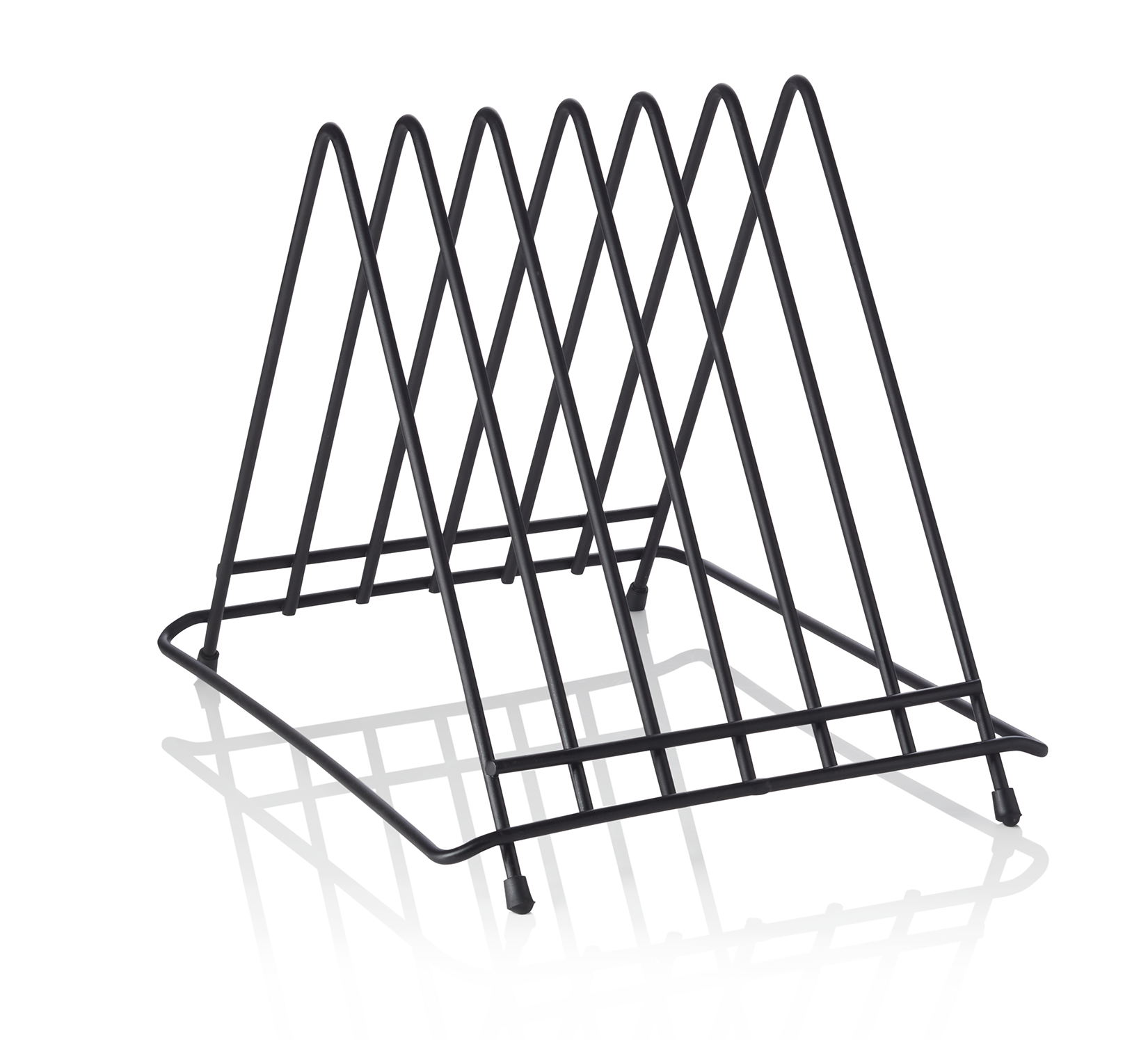 Snijplankhouder voor 6 planken tot maximaal 2,8 cm, 34,5 x 26,5 x 27,5 cm, chroom-nikkelstaal, zwart gepoedercoat