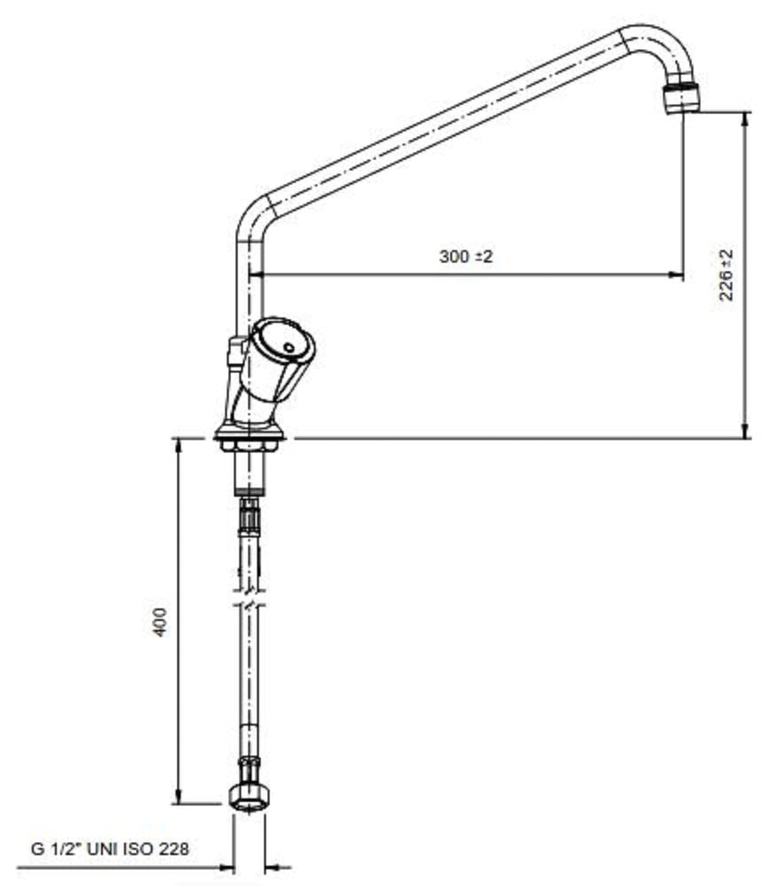 Mitigeur monotrou professionnel 100