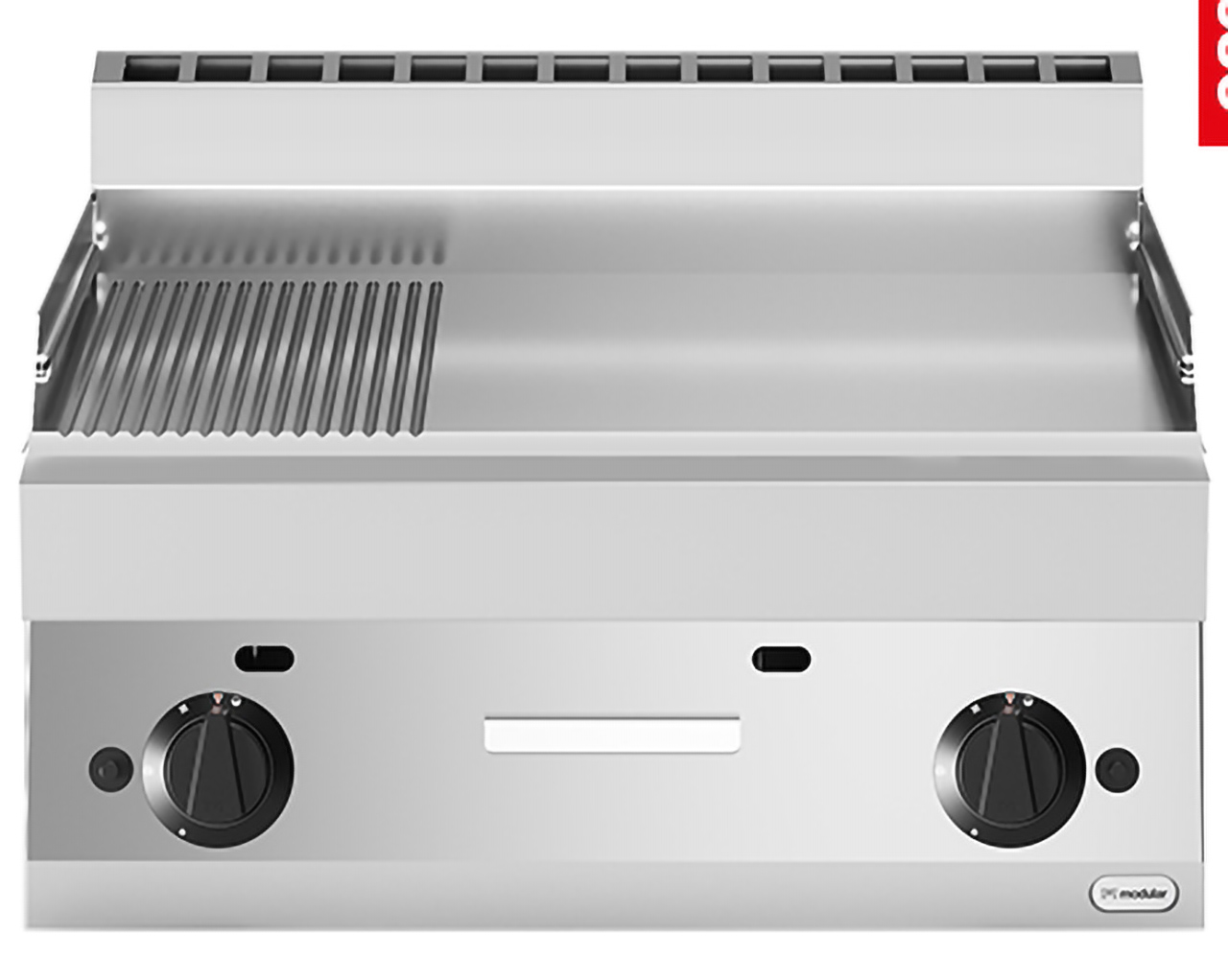 Modular bakplaat glad/geribd - Propaan - 65x70cm