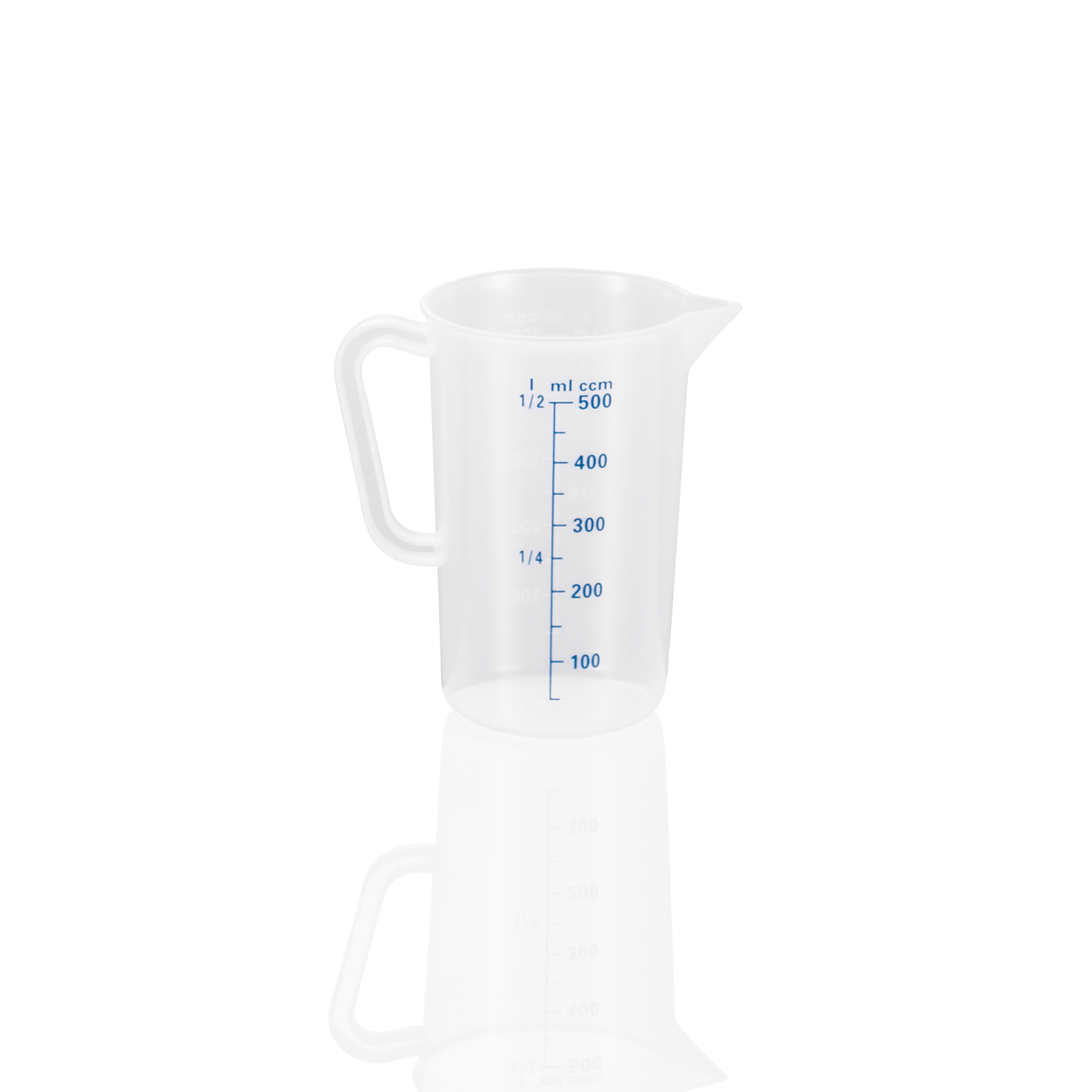Maatbeker, Ø 9 cm, 0,5 l, met 50 ml schaalverdeling, polypropyleen