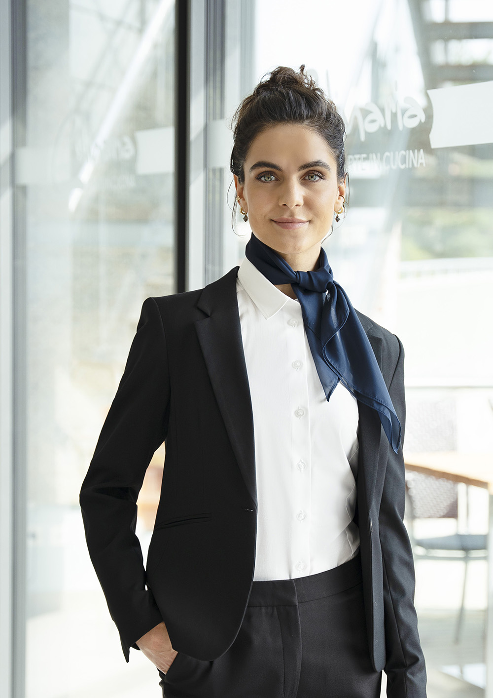 Foulard en mousseline Classic - Marine