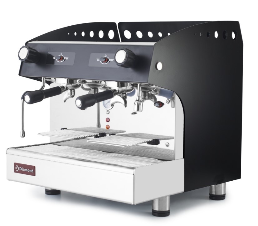 Espressomaschine Schwarz | 2 Gruppen | halbautomatisch | 475x563x (H) 530mm