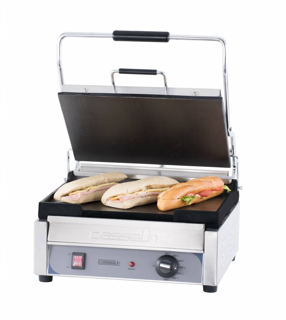 OUTLET Panini Grill Premium GRAND | Glad/Glad | RVS | 2,4kW | 425x580x265(h)mm 