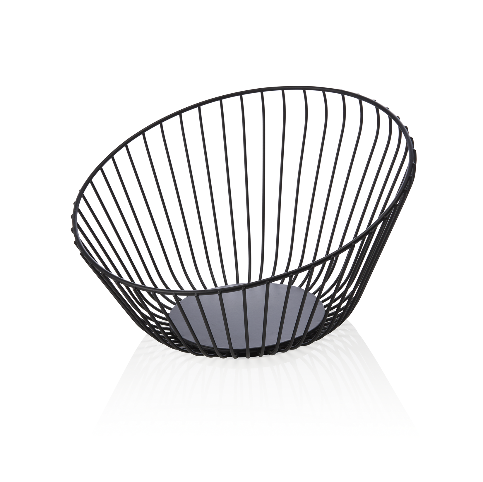 Buffetmand - Ø 25 cm - hoogte 14 cm - zwart - gepoedercoat - metaal 