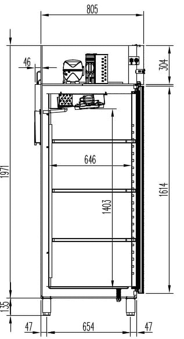Vrieskast Profi 1400 GN 2/1 Superior - met 2 deuren