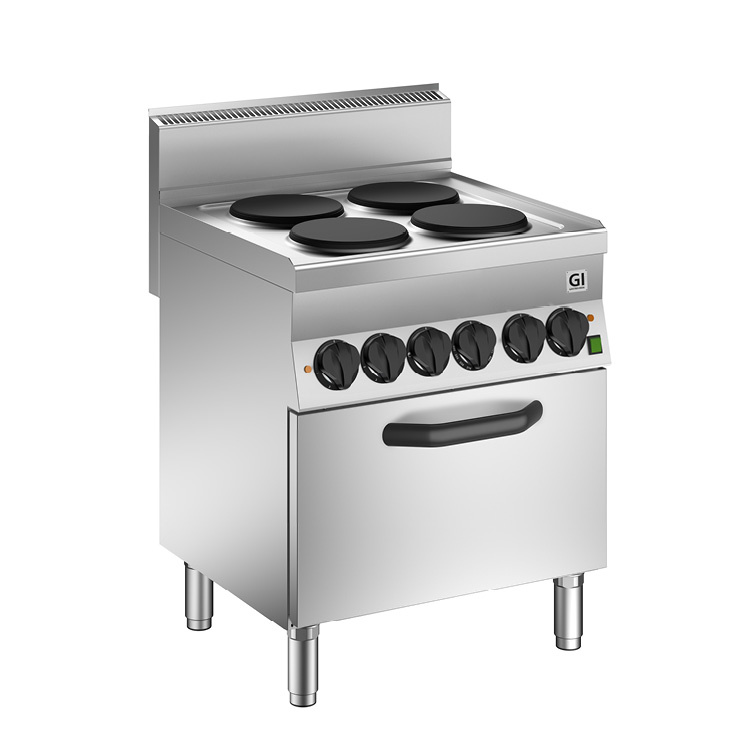 650 HP Kooktoestel | 4 Kookplaten + Heteluchtoven GN1/1 | 12,4 kW | 700x650x(H)870mm