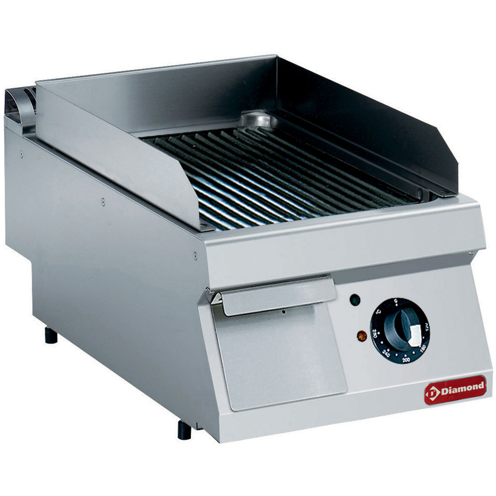 Elektrische Grillplatte gerippt – 400 x 730 x (H) 320 mm – 400 V