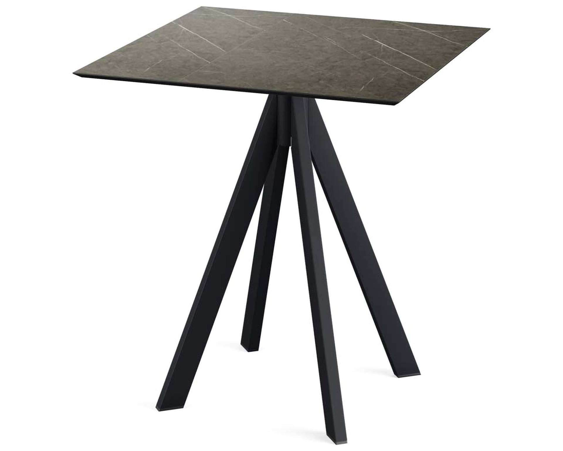 Infinity terrastafel zwart frame + Midnight Marble HPL tafelblad tafelblad 70x70cm
