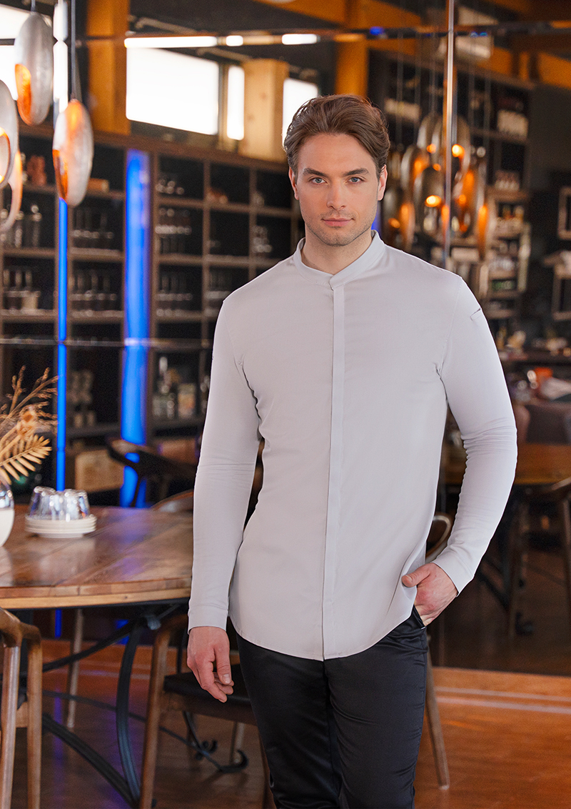 Veste de cuisine à manches longues pour hommes DIAMOND CUT Avantgarde - Gris Argenté - 44