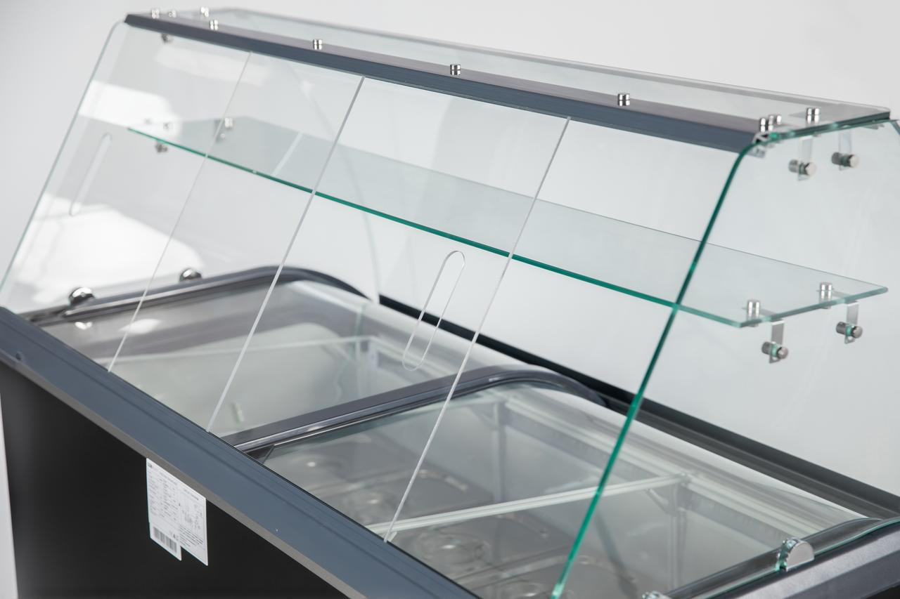 Schepijsvitrine Zwart 9x5L – 127x68x(h)85 cm