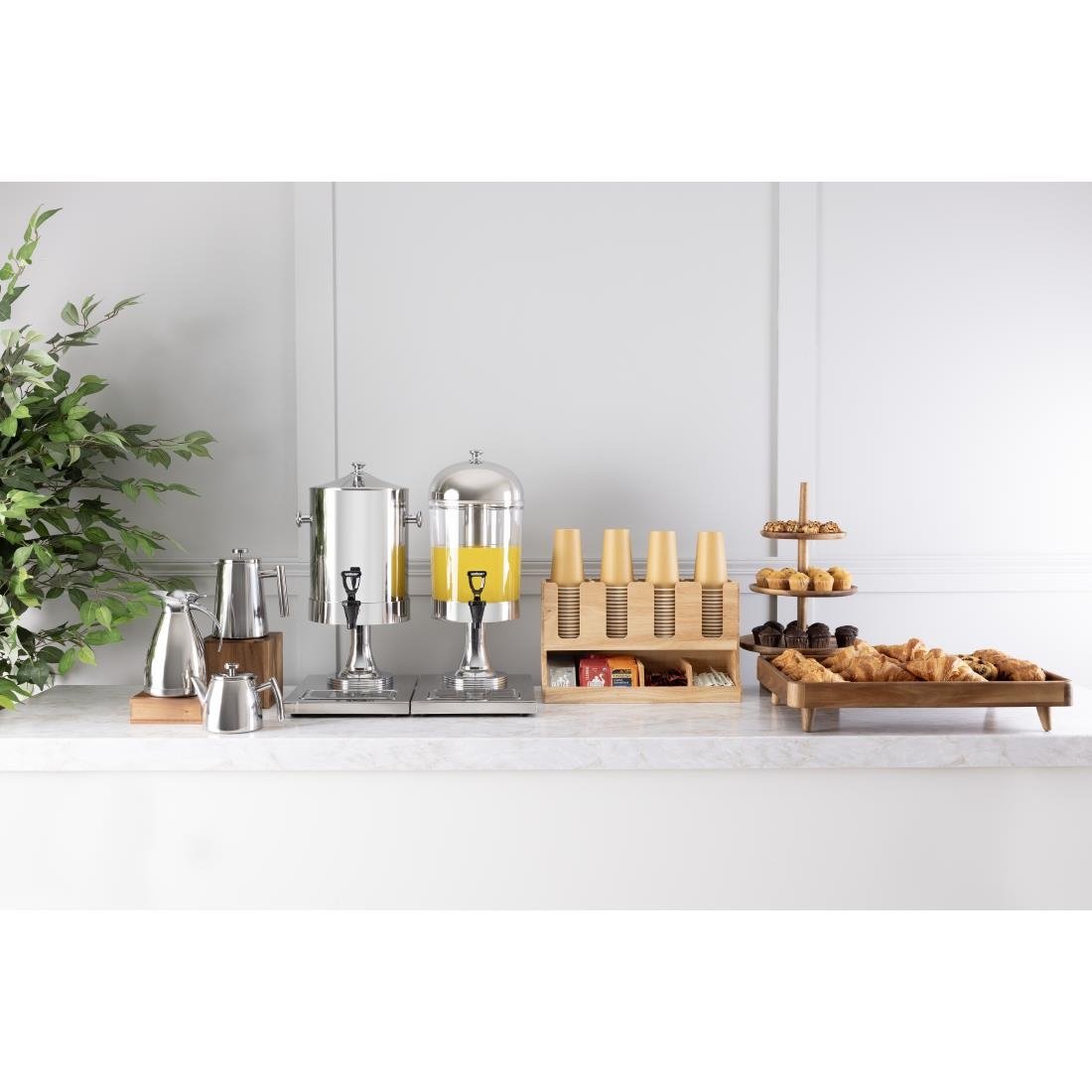 Organisateur de gobelets et condiments en bois d'hévéa Olympia 450x405x240mm