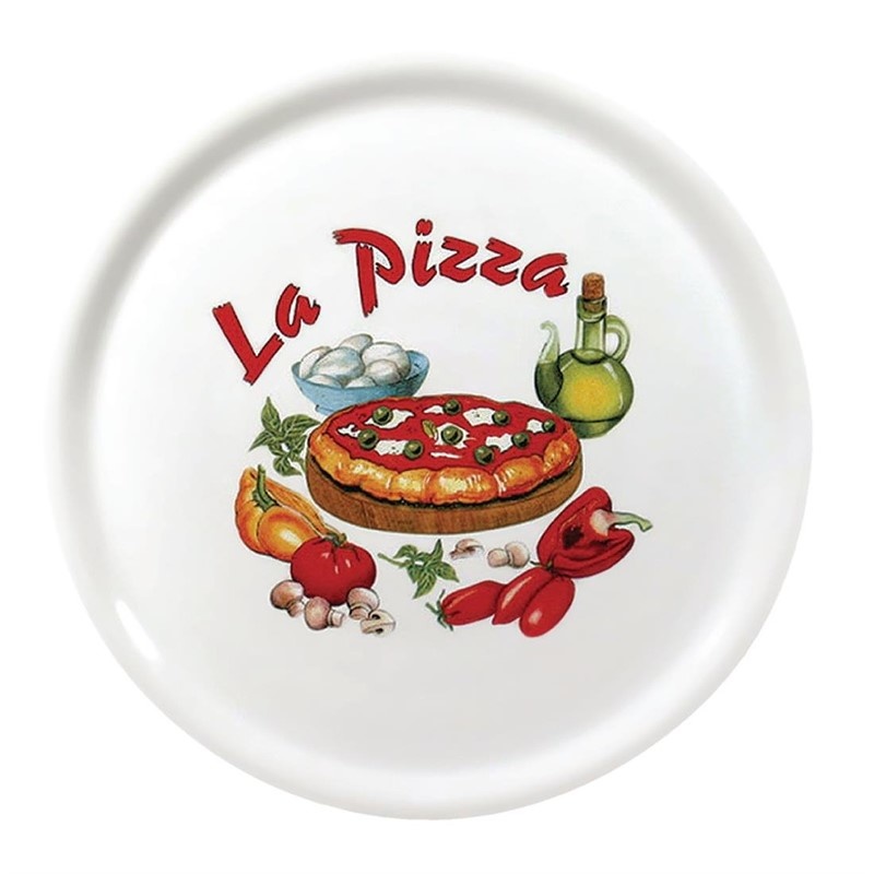 Porseleinen Pizzabord | Met Opdruk | 310mm | Beschikbaar in 4 Opdrukken