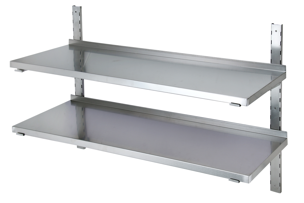 RVS Wandschap - Dubbel - 1200x400x700mm