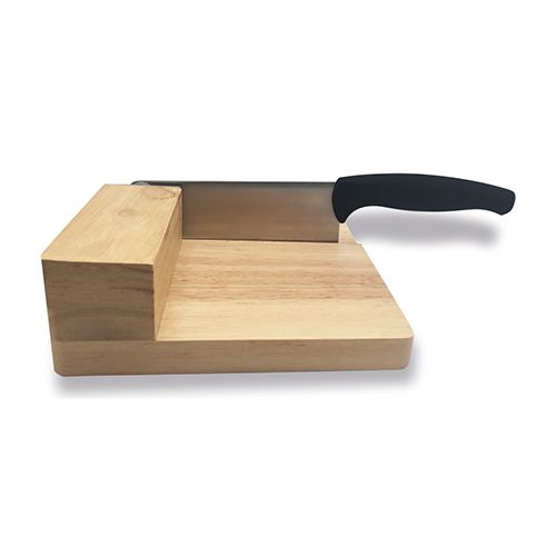 Käseschneider | Holz Schneidebrett mit Edelstahl Messer