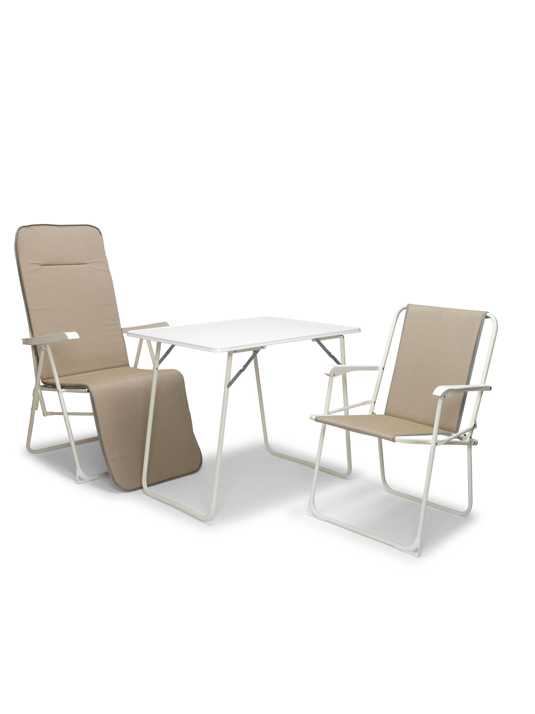 Chiemsee  Relaxstoel camping Wit - Beige