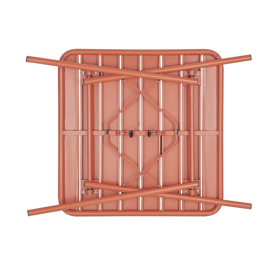 Bolero Terracotta Quadratischer Stahltisch - 700mm