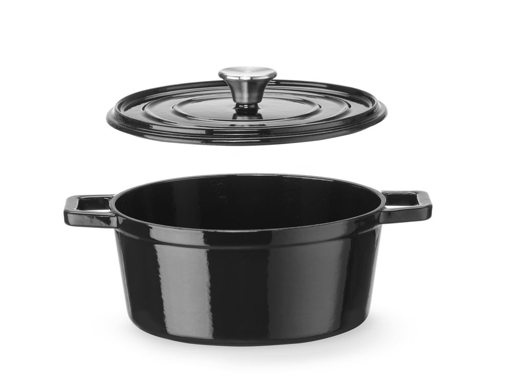 Emaillierter Gusseisentopf - 3,7L - Schwarz - 317x240x(H)105mm