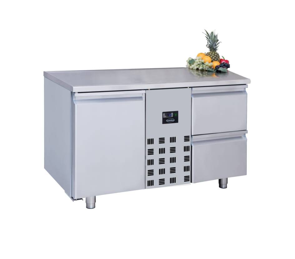 Kühltisch Pro Line | 1 Tür + 2 Schubladen | 251 Liter | 1300x700x(h)850mm