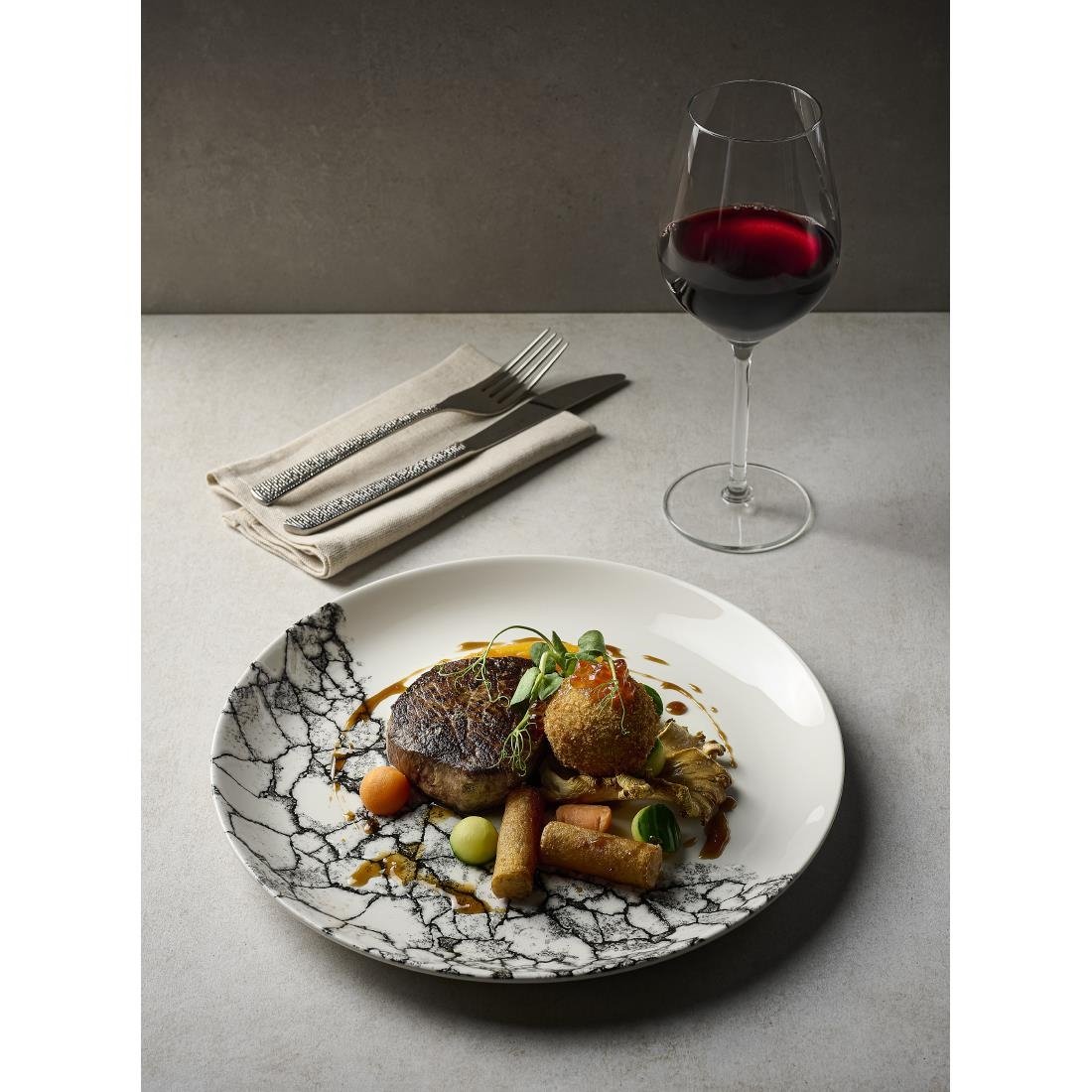 Churchill Kintsugi Accents Quartz Black Evolve Coupe-Schüssel, 248 mm, (12 Stück)