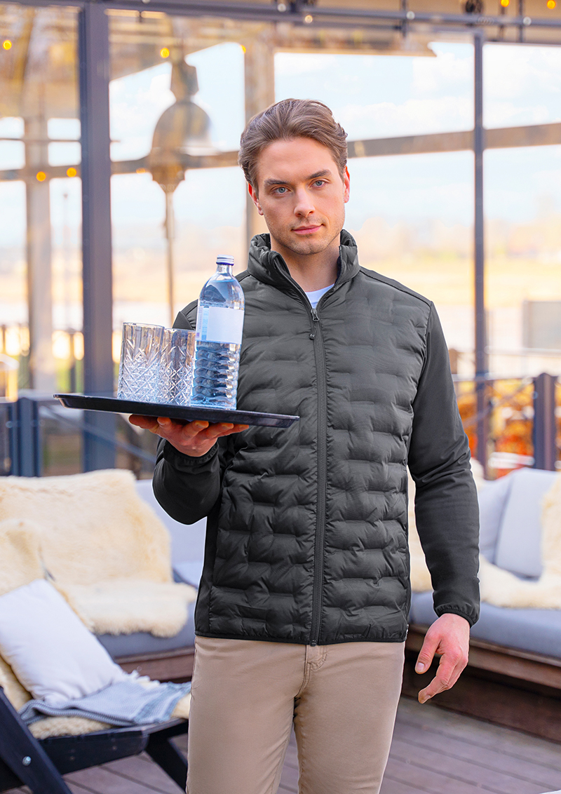 Veste hybride pour hommes  Outdoor-Pro, en matière durable - Noir - L