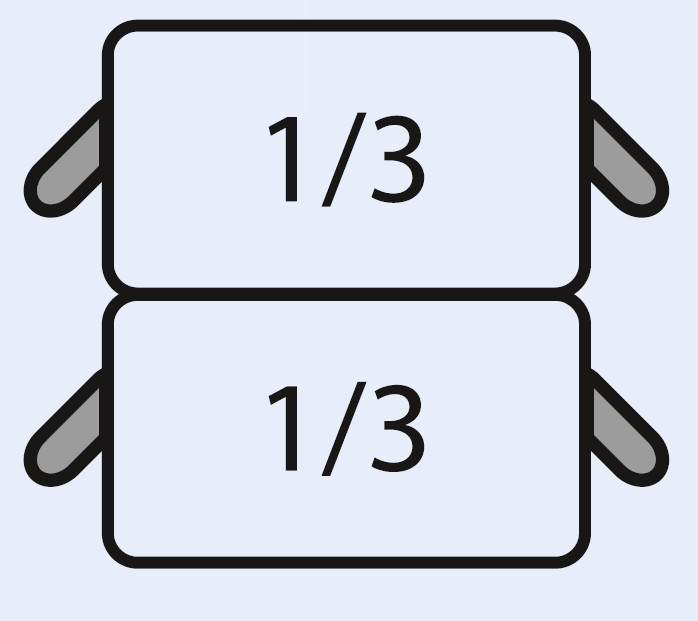 SARO E7/CPCEXE Ensemble de paniers à pâtes : 2 x 1/3 GN