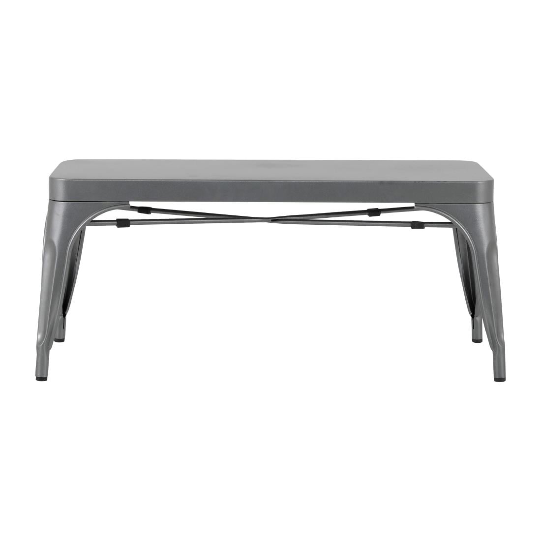 Bancs en métal gris acier Bolero Bistro 1000 mm (lot de 2)