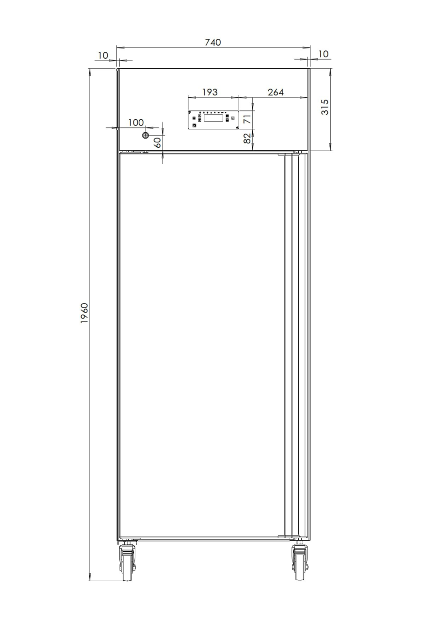 Armoire de congélation ECO 700 GN 2/1 Monobloc, volume utile 616 litres, 3 grilles réglables, construction robuste, inox