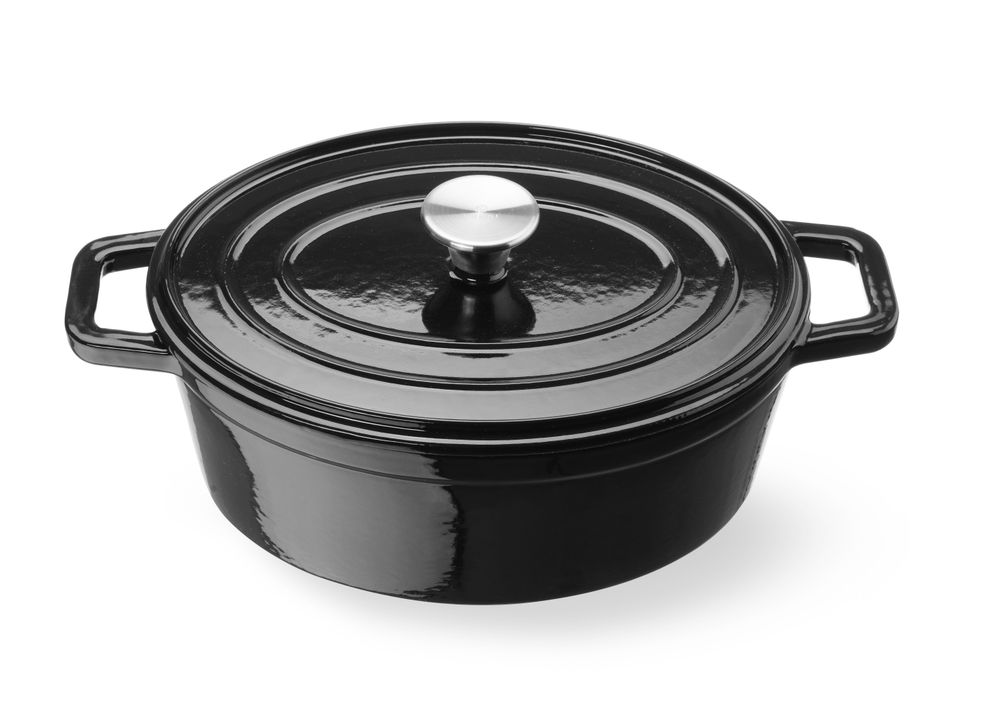 Emaillierter Gusseisentopf - 4,4L - Schwarz - 365x290x(H)115mm