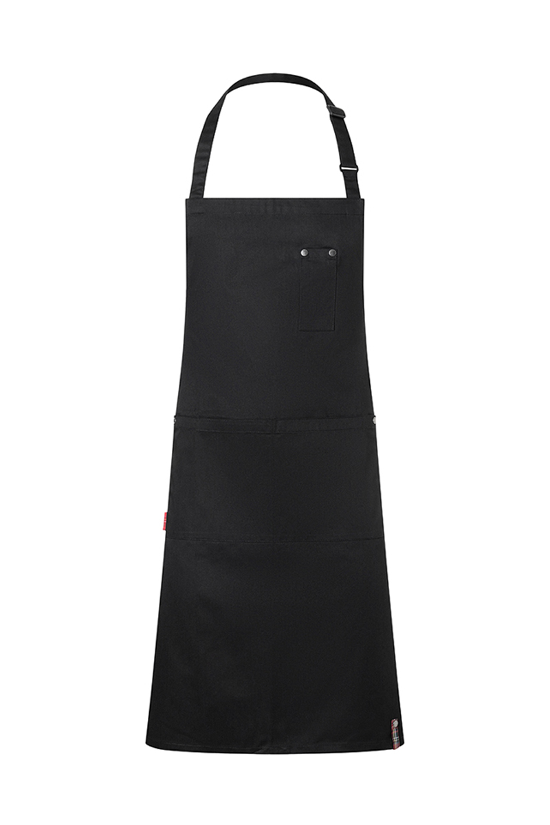 Latzschürze ROCK CHEF-Stage2 mit Schnalle und Taschen - Schwarz
