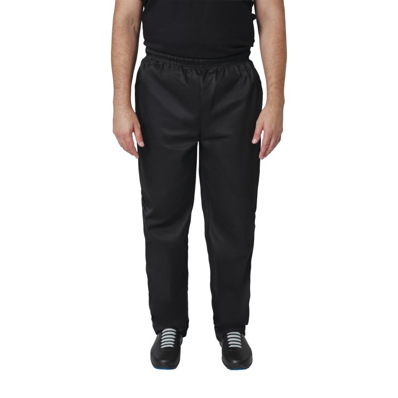 Pantalon de chef noir Vegas Polyester / Coton Unisexe Taille 3XL