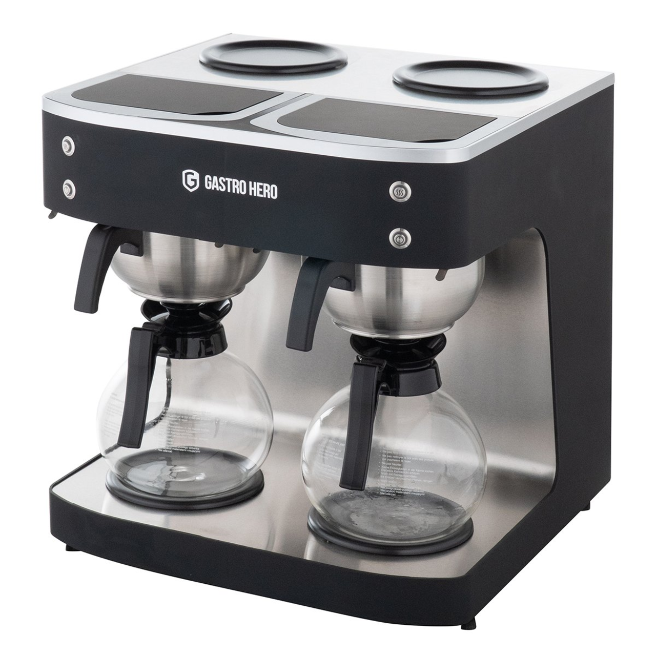 Filterkoffiezetapparaat ECO 2x 2 Liter zwart incl. 2 glazen kannen, 200 kopjes/uur, groot professioneel koffiezetapparaat