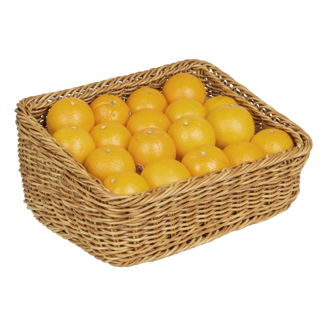 Olympia Polywicker Rechteckiger Präsentationskorb Hellbraun 360x300mm