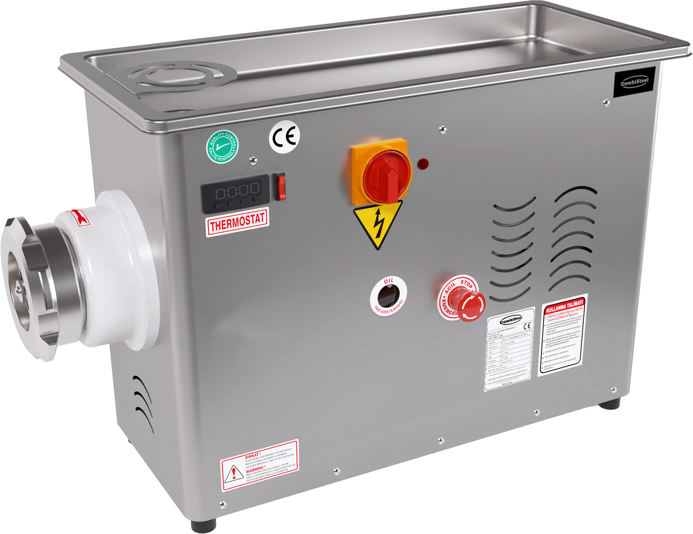 Gehaktmolen 32 - 750Kg/H 230V - Met Vaste Gekoelde Kop