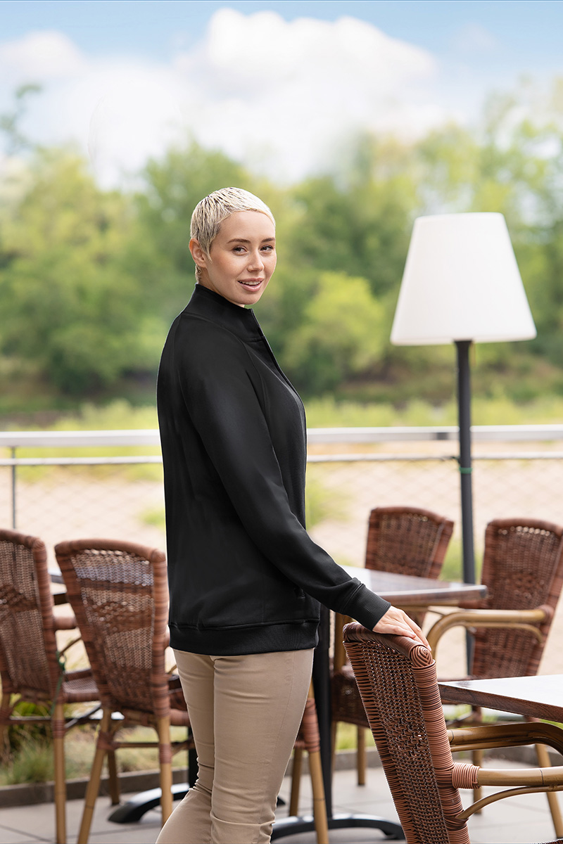 Veste en sweat de travail pour femme Soft-Face, en matière durable - Noir - L