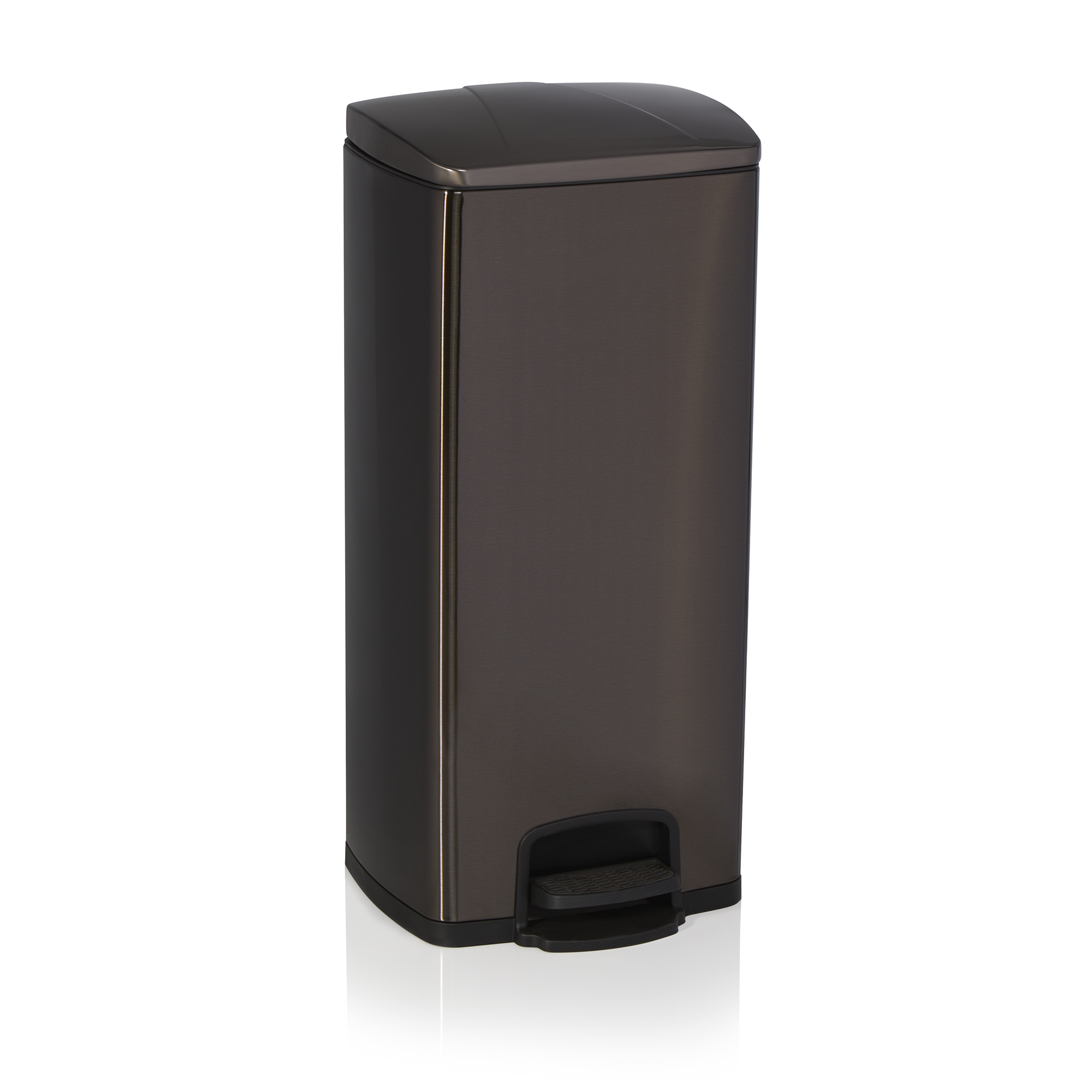 Pedaalemmer, 31,5 x 31,5 x 70 cm, zwart, chroom-nikkelstaal, kunststof