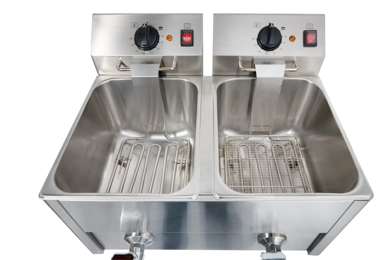 Elektrische dubbele friteuse ECO 10+10 liter met aftapkraan