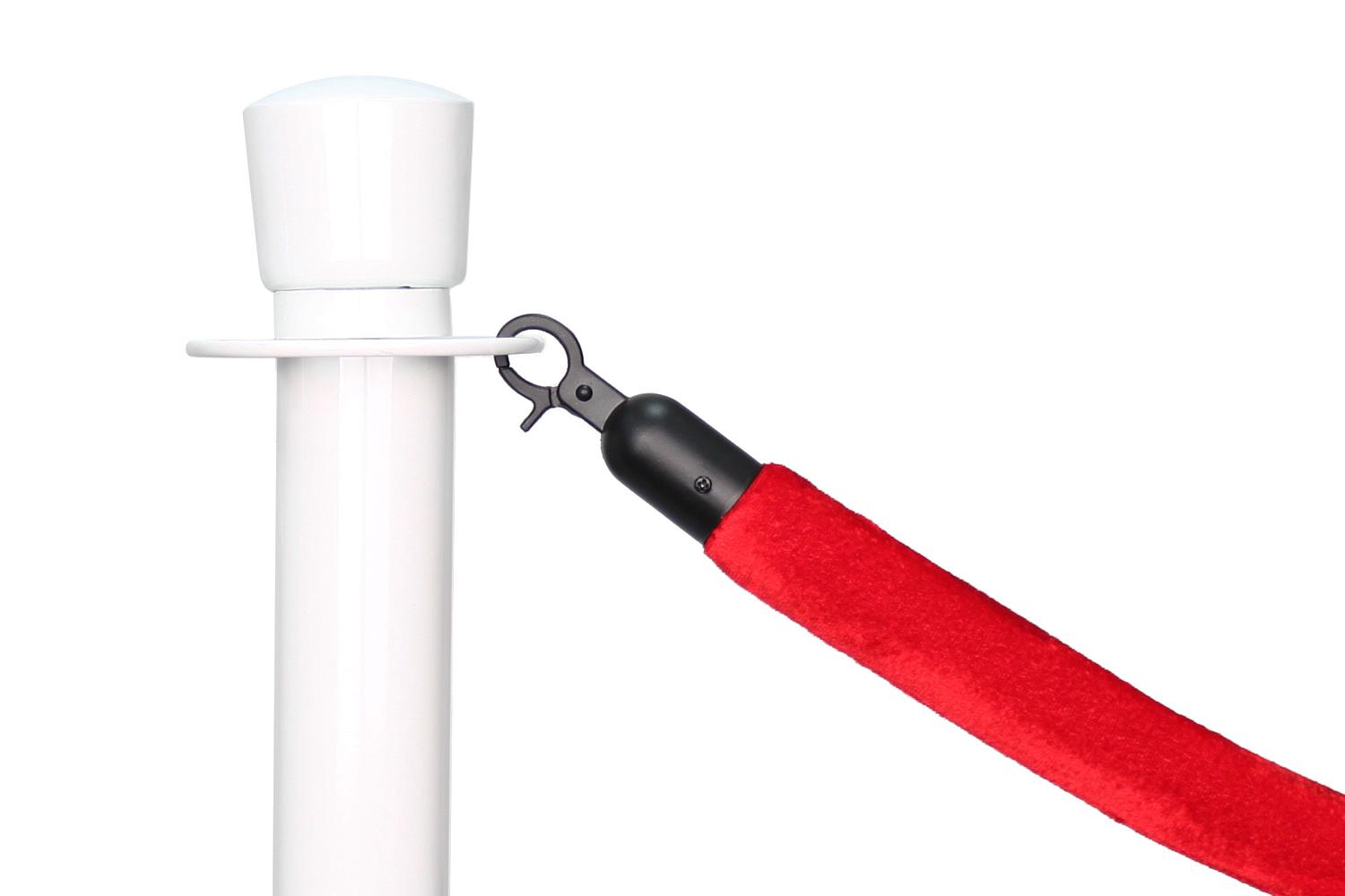 Cordon de barrière standard velours rouge | Longueur 150 cm | Noir