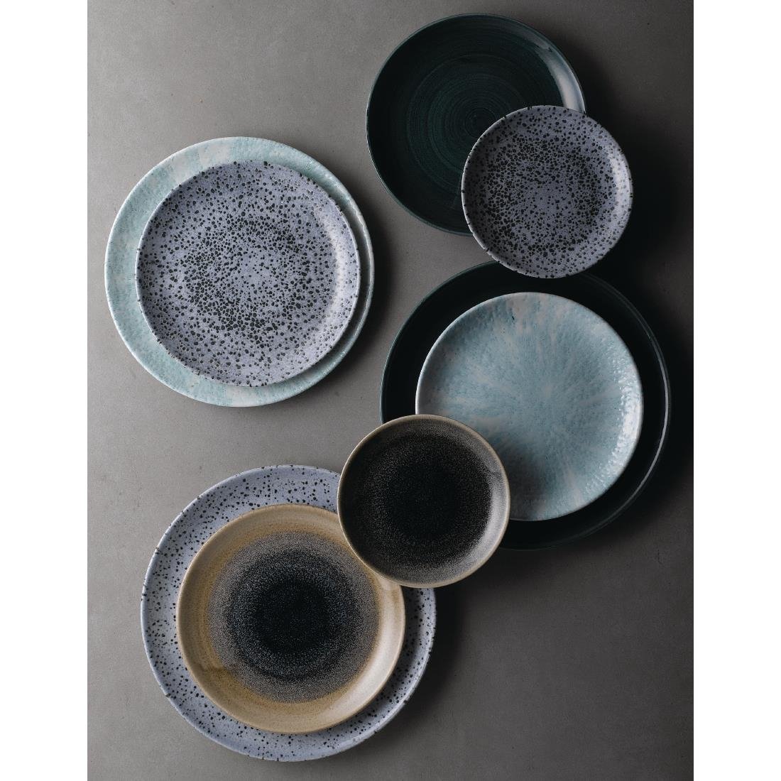 Assiettes rondes Churchill Stonecast Patina Rustic Teal 260mm (Lot de 12)