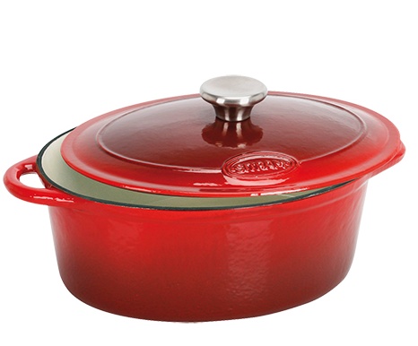 OUTLET Braadpan Signature Rood - Le Creuset Look-a-Like - Ovaal 350x260mm