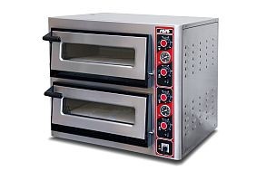 Pizza Oven Dubbel Elektrisch | 2x 6 Pizza's | Ø30cm | 400V | 12kW | 890x1010x(H)770mm