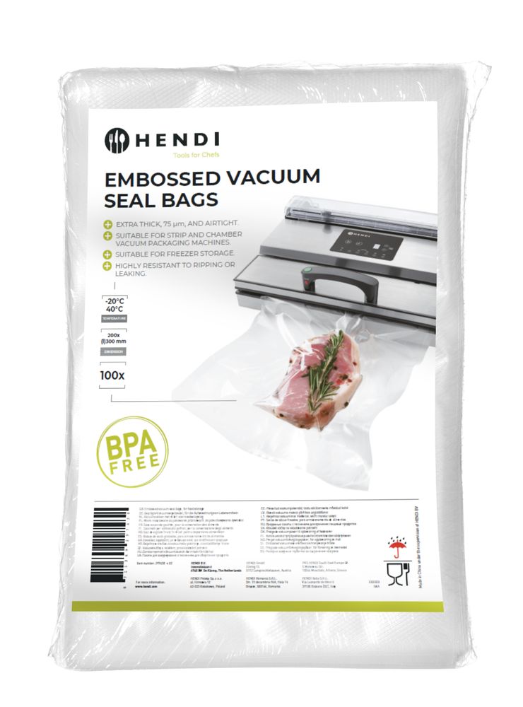 Geprägte Vakuumversiegelungsbeutel - 100 Stk. - 200x300mm