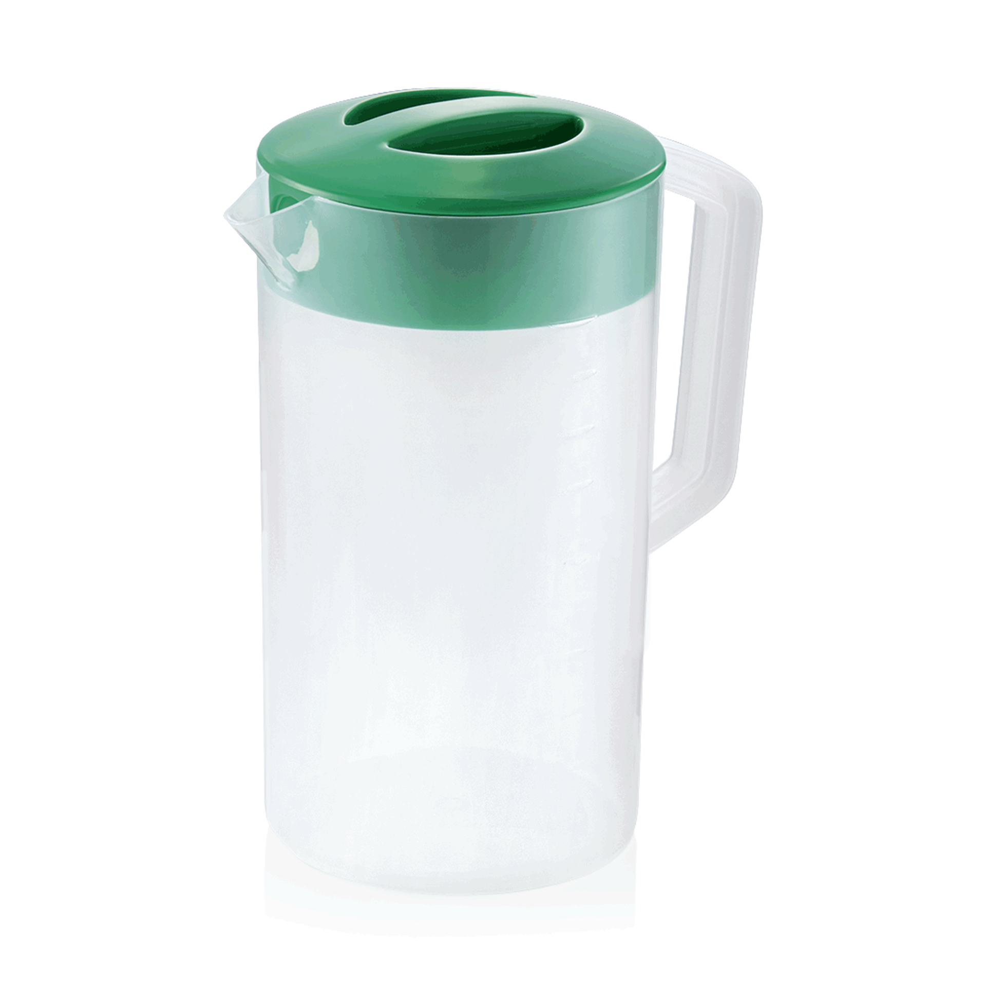 kan met groene deksel, 2,5 liter, schaalverdeling 250 ml, polypropyleen