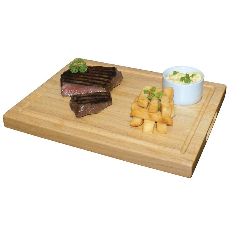 Planche à Steak + Renfoncement - Hévéa - Olympia - 310x240x25(h)mm
